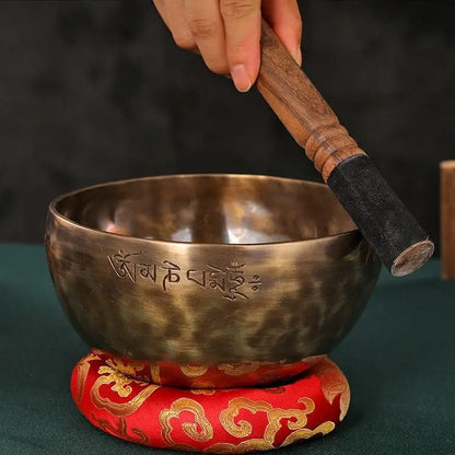 Nepal Tibetan Singing Bowl Set - Handcrafted 7 Metal  Meditation Bowl with Mallet | Free US Shipping