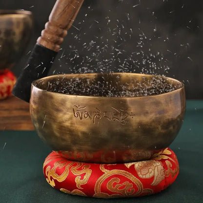 Nepal Tibetan Singing Bowl Set - Handcrafted 7 Metal  Meditation Bowl with Mallet | Free US Shipping