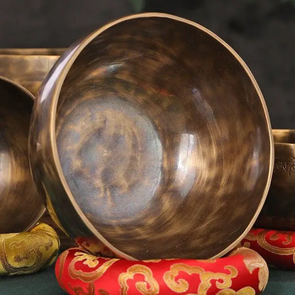 Nepal Tibetan Singing Bowl Set - Handcrafted 7 Metal  Meditation Bowl with Mallet | Free US Shipping